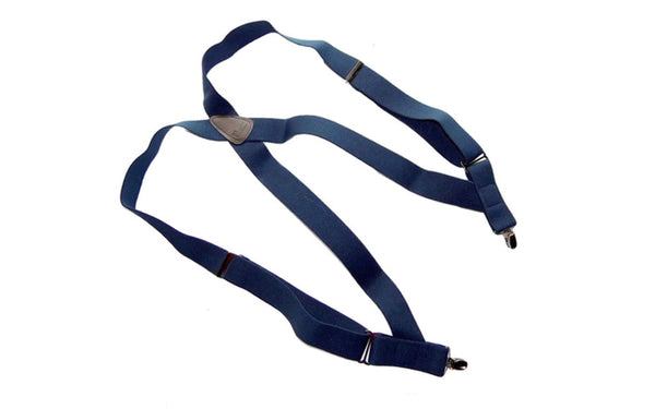 Navy Blue Trucker Style Hip-Clip Holdup Suspenders