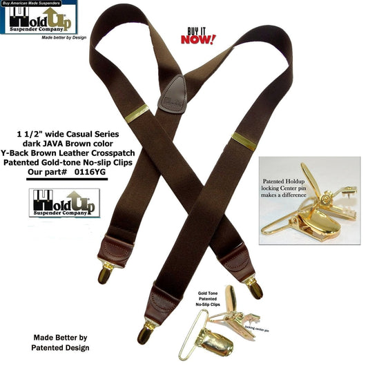 Stagecoach Y-Back Suspenders - Brown Canvas (Long)