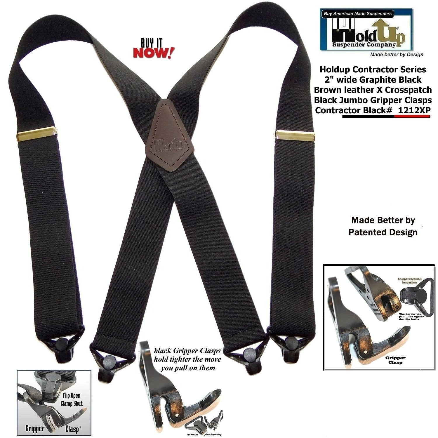 Holdup Suspender Contractor Series Bakers White 2