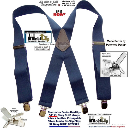 Holdup Brand Extra Long XL Sun Tan Center Pin Clips Suspenders