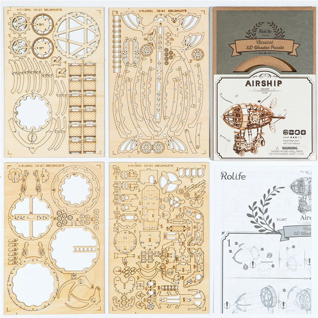 Robotime Airship kit contents