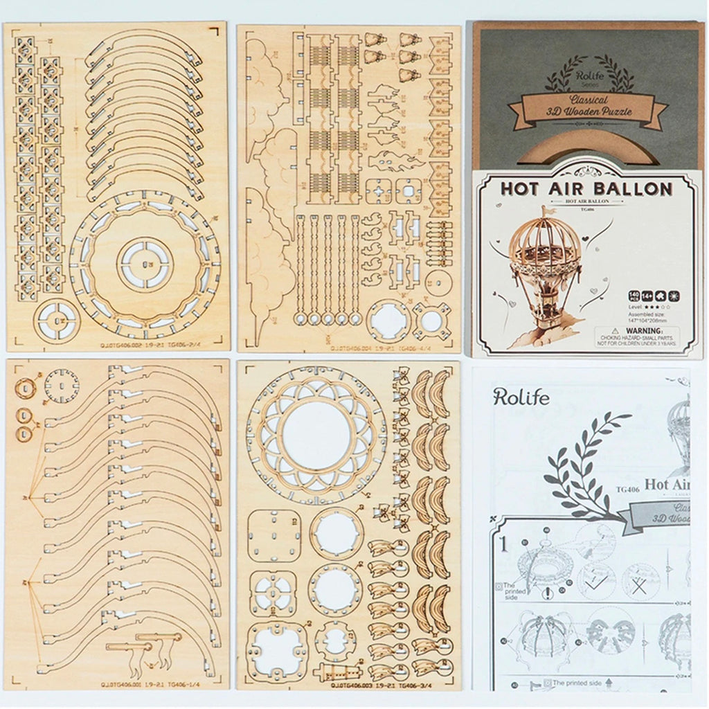 Robotime Hot Air Balloon kit contents