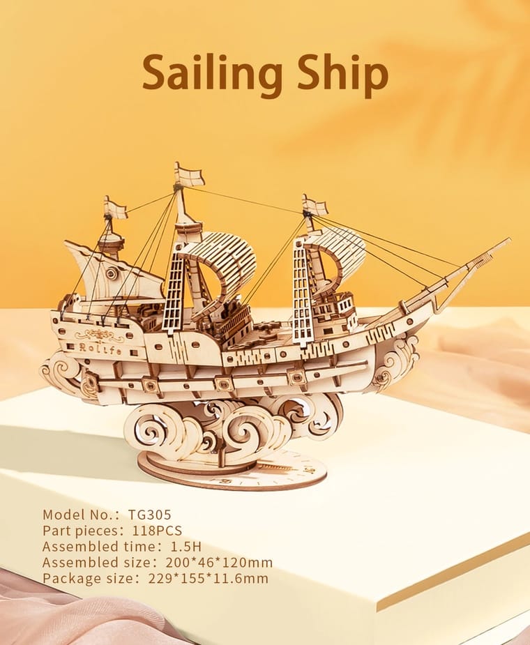 Robotime Sailing Ship finished