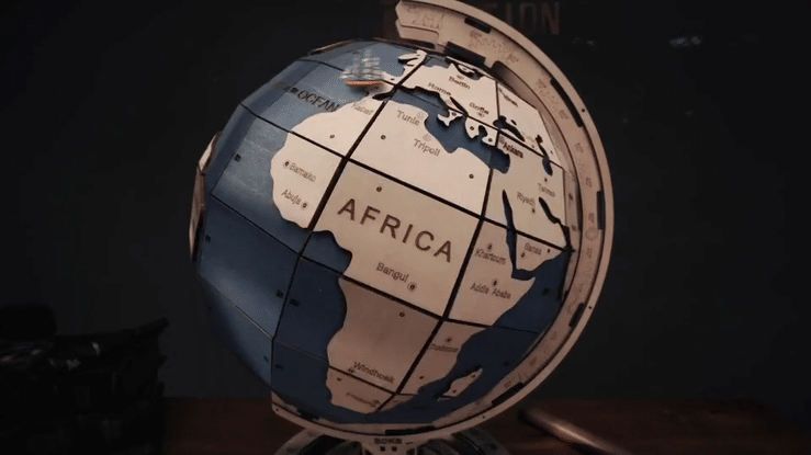 Animated demonstration of globe rotating
