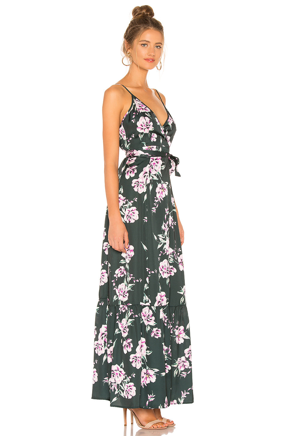 hunter green floral dress