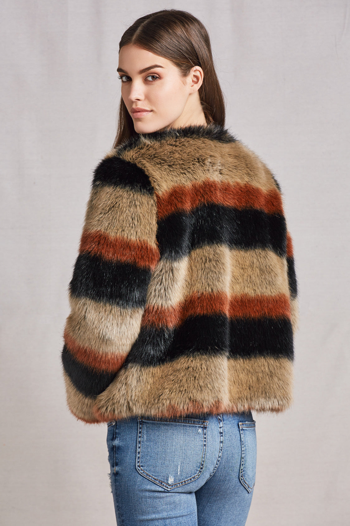 Harkin Fur Jacket in Multi 70s Stripe – TULAROSA (a Revolve Group company)