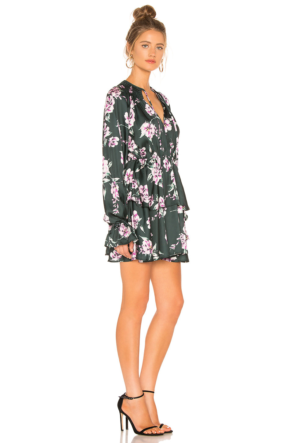 hunter green floral dress