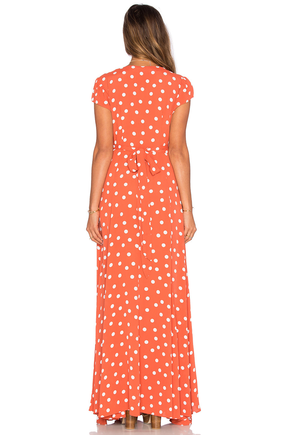 tularosa sid wrap dress polka dot