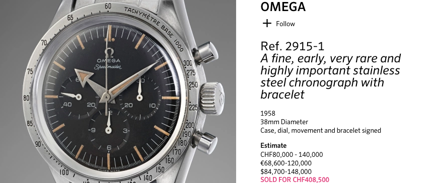 omega speedmaster auction