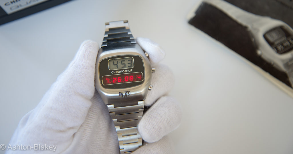 Heuer LED LCD Chronosplit Vintage Watches