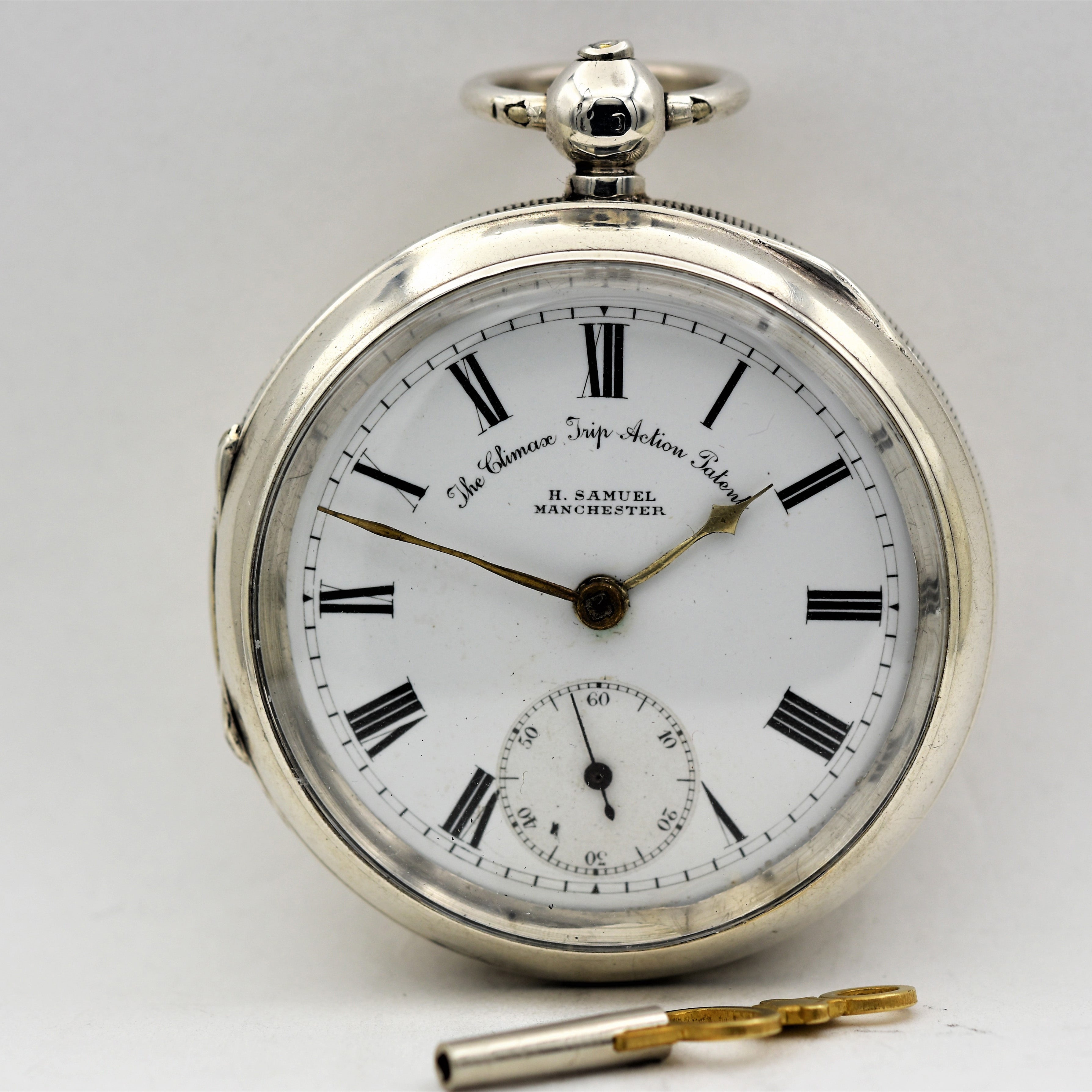 ENGLISH Sterling Silver Pocket Watch - Ashton-Blakey Vintage Watches