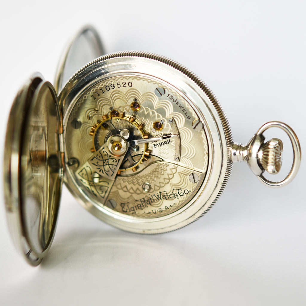 ELGIN Silver Pocket Watch - Ashton-Blakey Vintage Watches