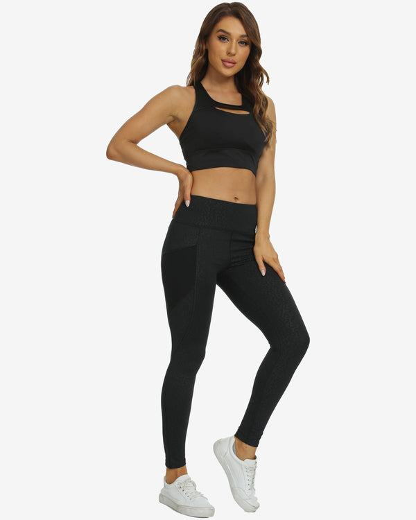 Buy Kica Reflect Sports Bra, Top, And Leggings - Black (Set of 3