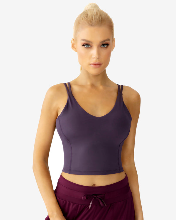 Women Padded Sports Bra Buttery Soft Racerback Crop Tank Top