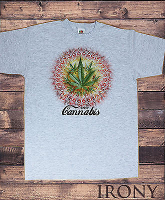 Grey T-shirt Enjoy Cannabis Cool Funny Novelty