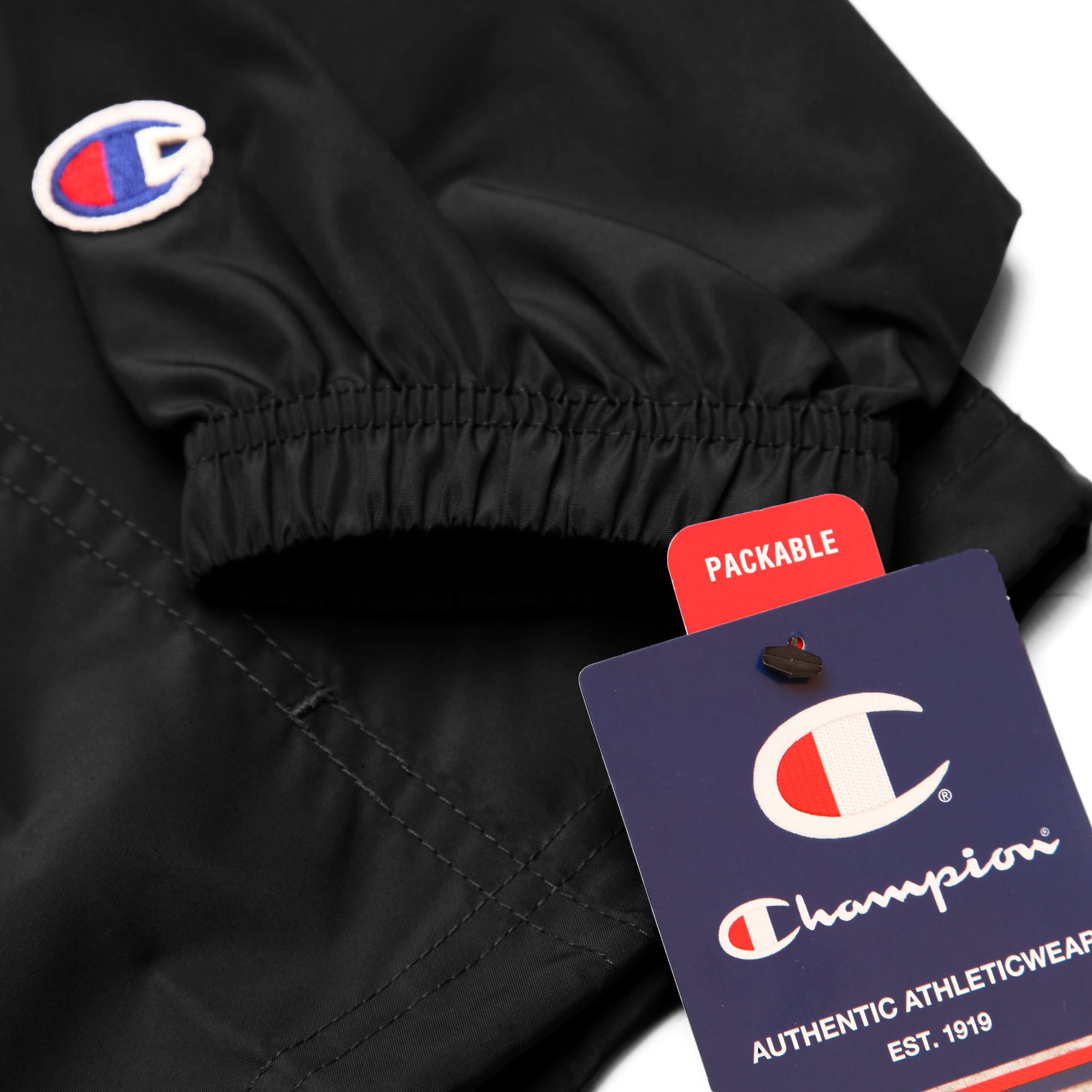 champion packable anorak jacket black