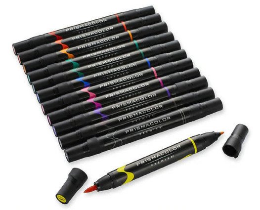 12 Prismacolor markers.