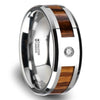 Zebra Wood Inlay with Diamond Ring