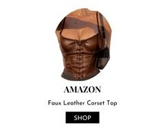 Faux leather corset top.
