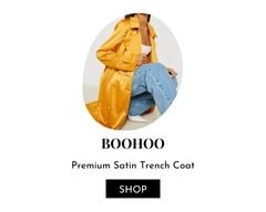 Yellow Satin Trench Coat.