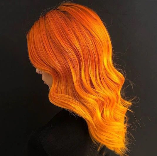 Bright orange hair.