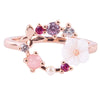 Butterfly Pink Multi-Stone Rose Gold Ring