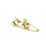 CZ Drop Chain Earrings