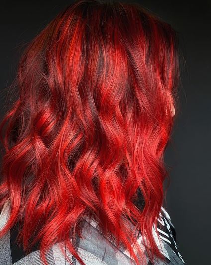 Dyed red hair.