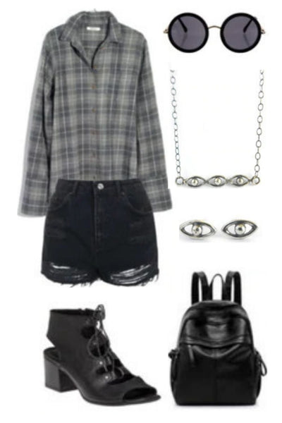 Edgy-outfit-black-cut-off-shorts