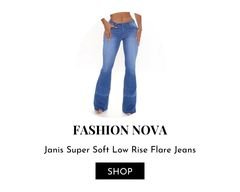 Low rise flare jeans.