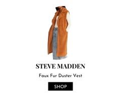 Brown Faux Fur Duster Vest.