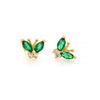 Green CZ Butterfly Studs.