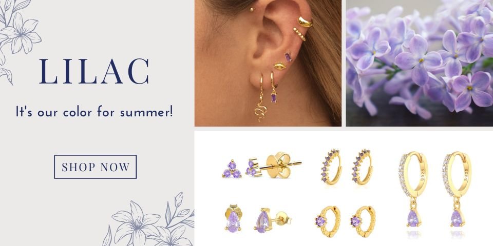 Lilac CZ Earrings.