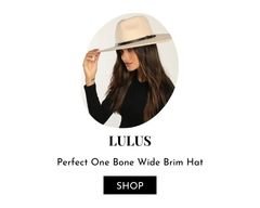 Women's wide brim hat.