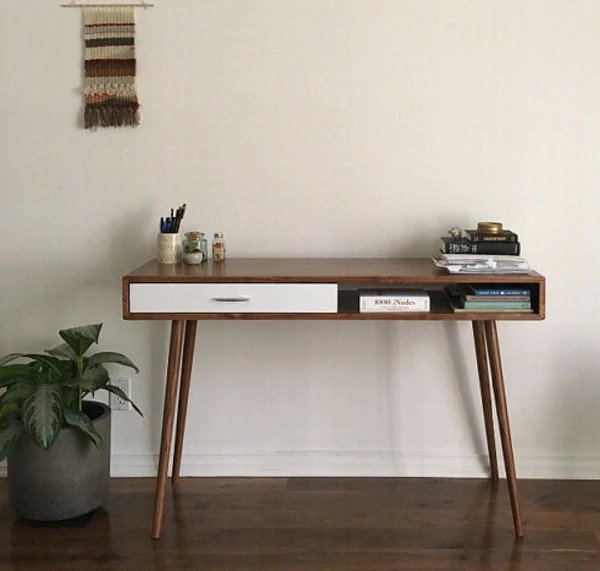Mid century desk with drawer.