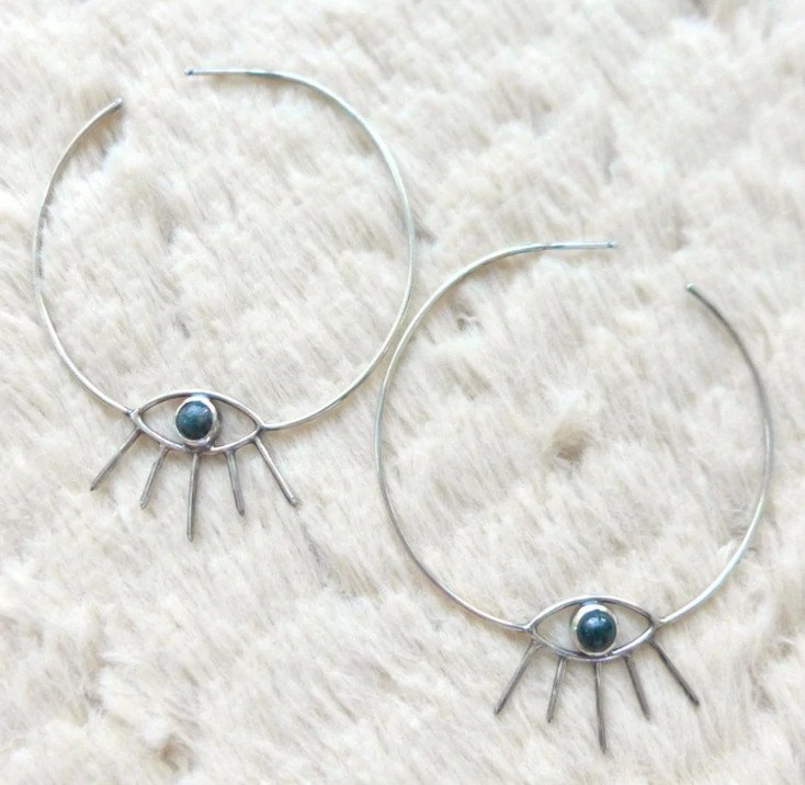 Moss agate seeker hoops.