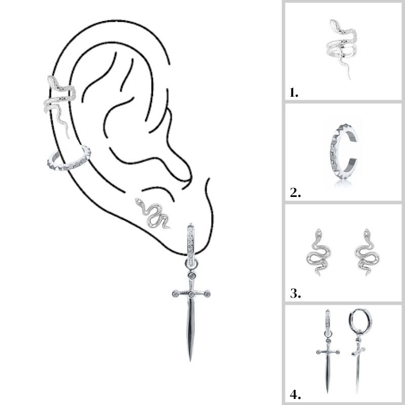 Multiple Ear Piercings Chart.