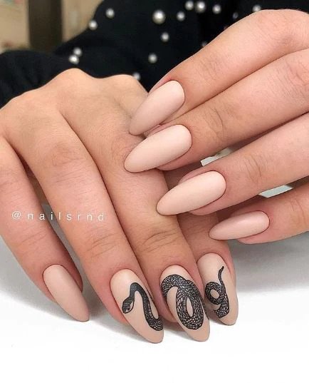 Nude Serpent Nails