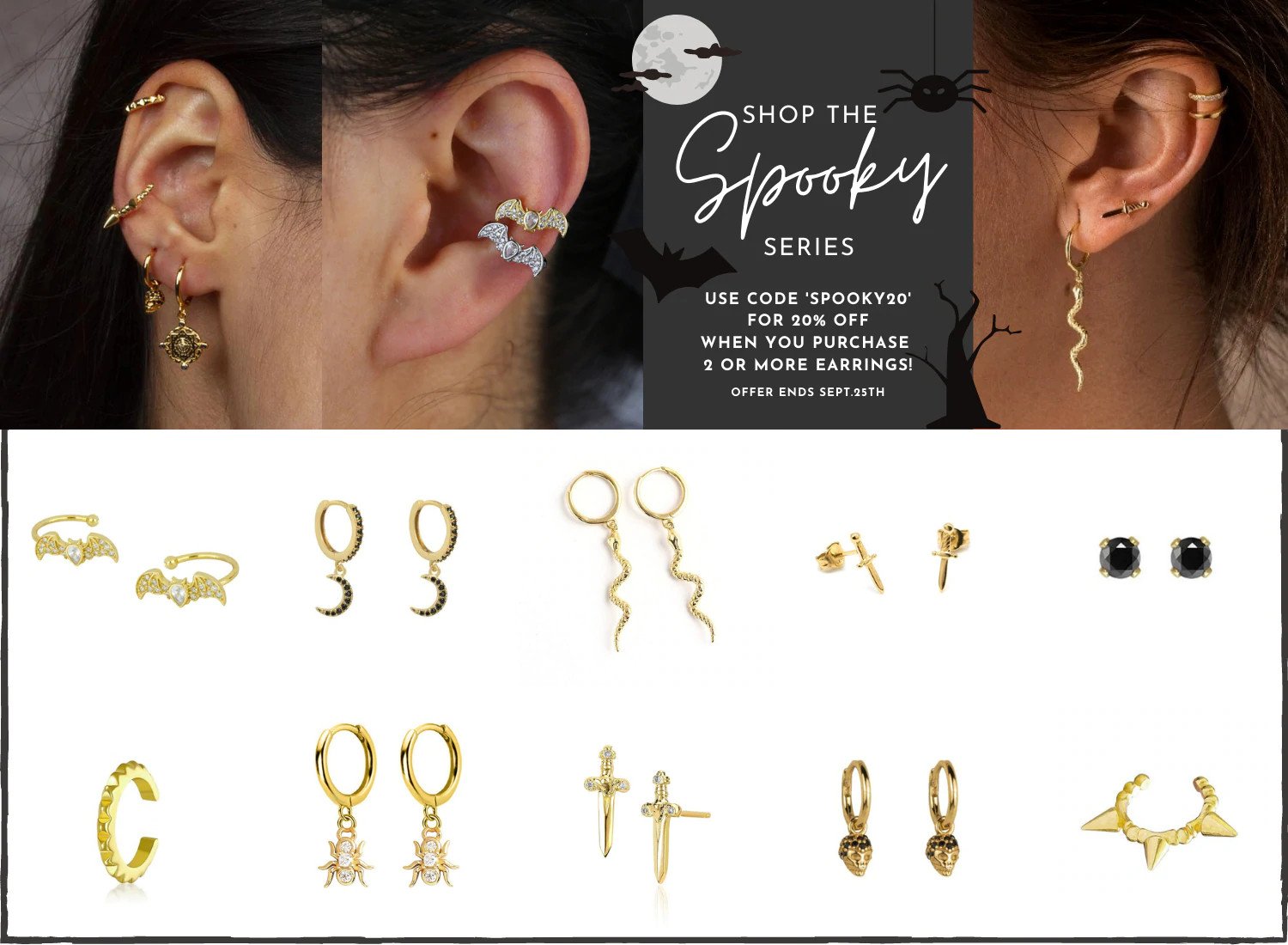 Halloween themed earrings.