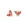 Pink CZ Butterfly Studs