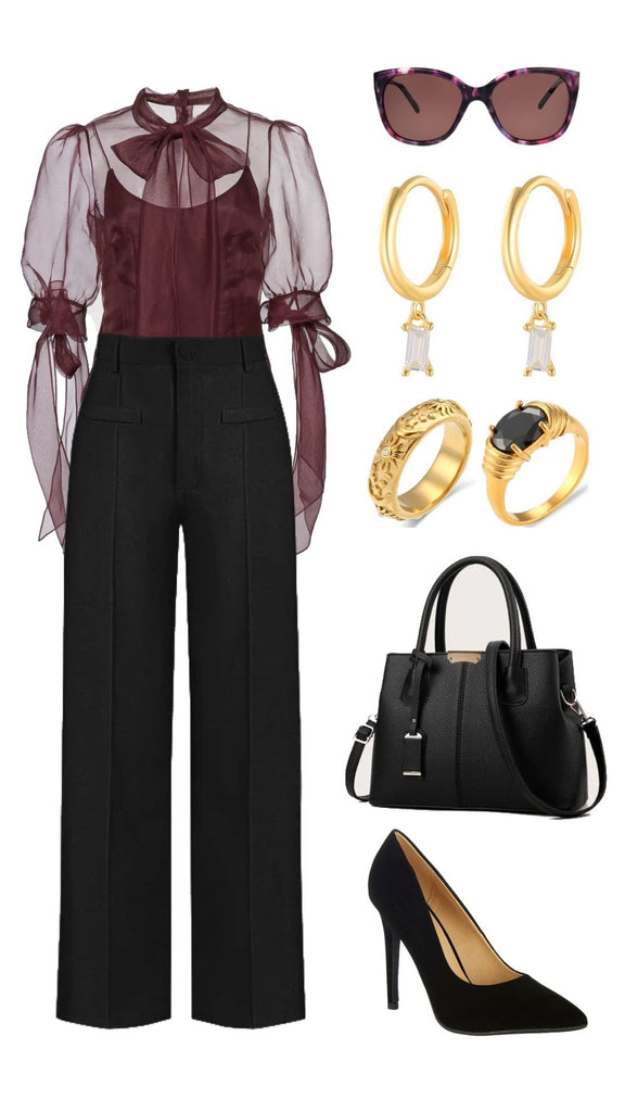 Sheer Blouse Work Outfit
