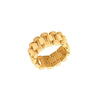 Gold watch link ring band.
