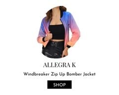 Womens Pink and Blue Gradient Windbreaker Jacket.