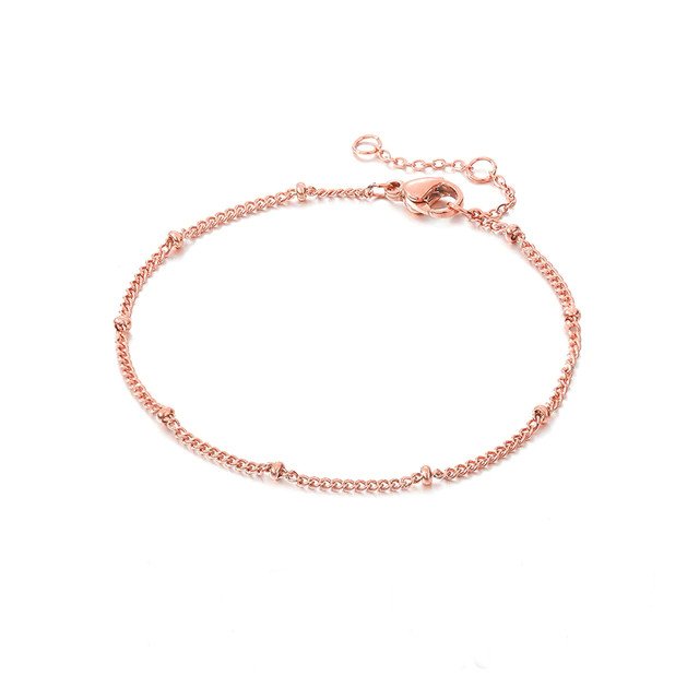 Rose Gold Minimal Satellite Chain Bracelet.