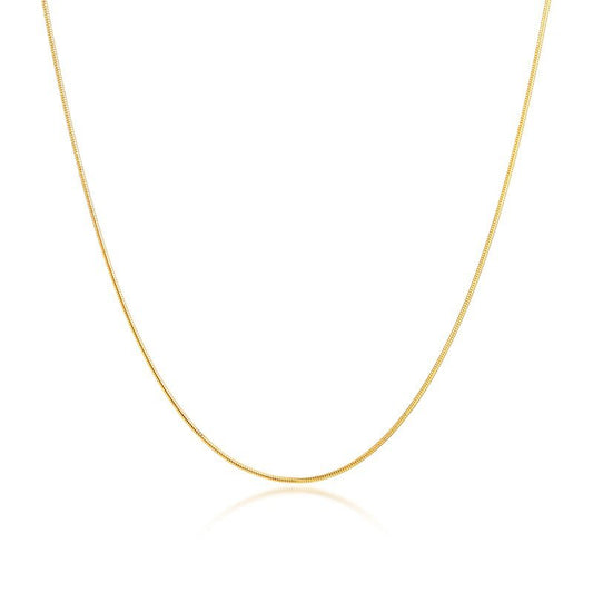 Snake Chain Pearl Initial Gold Necklace