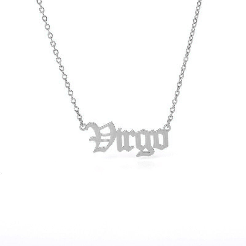 Zodiac Name Plate Necklace – Pineal Vision Jewelry