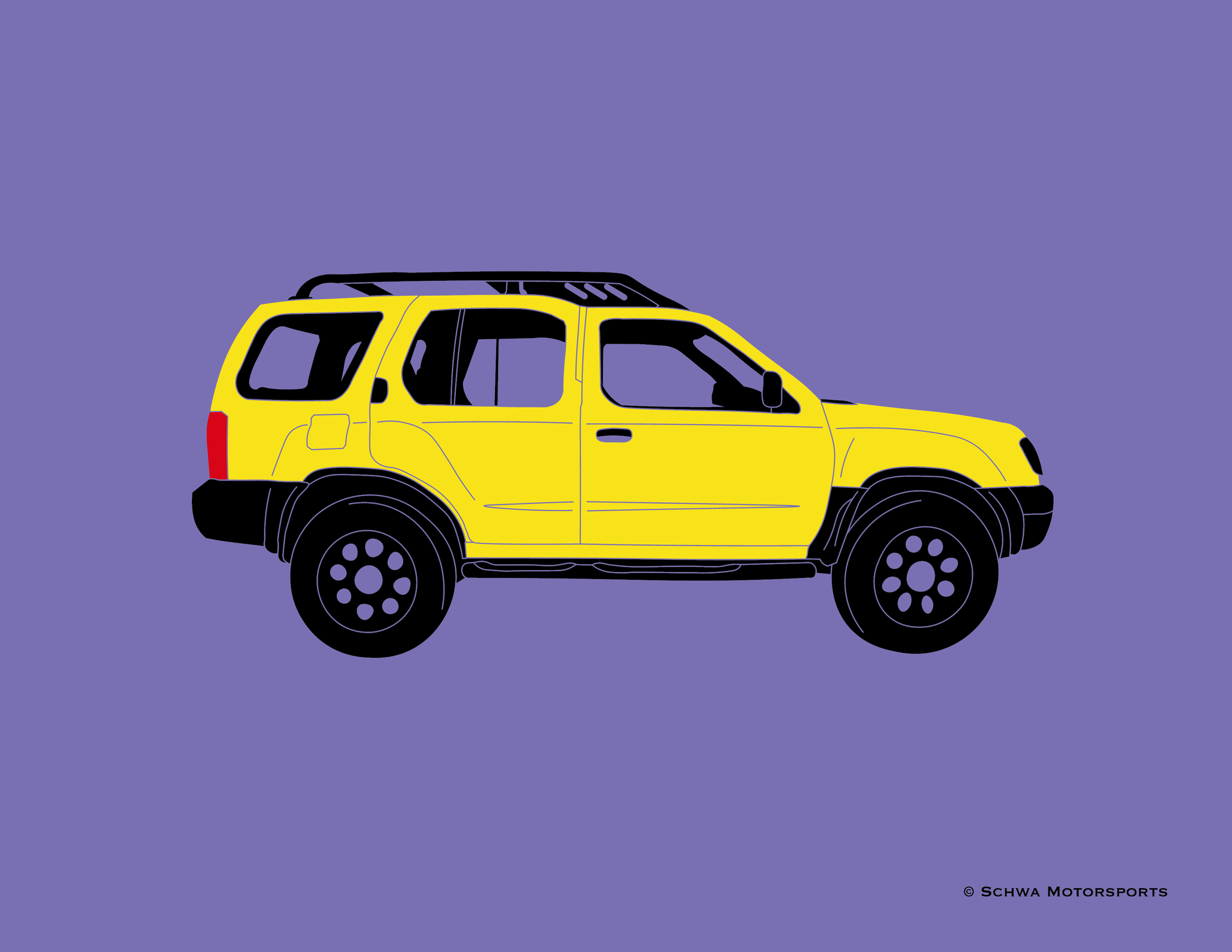 Nissan Xterra Side View Multi Color T-Shirt – Schwa Motorsports and Designs