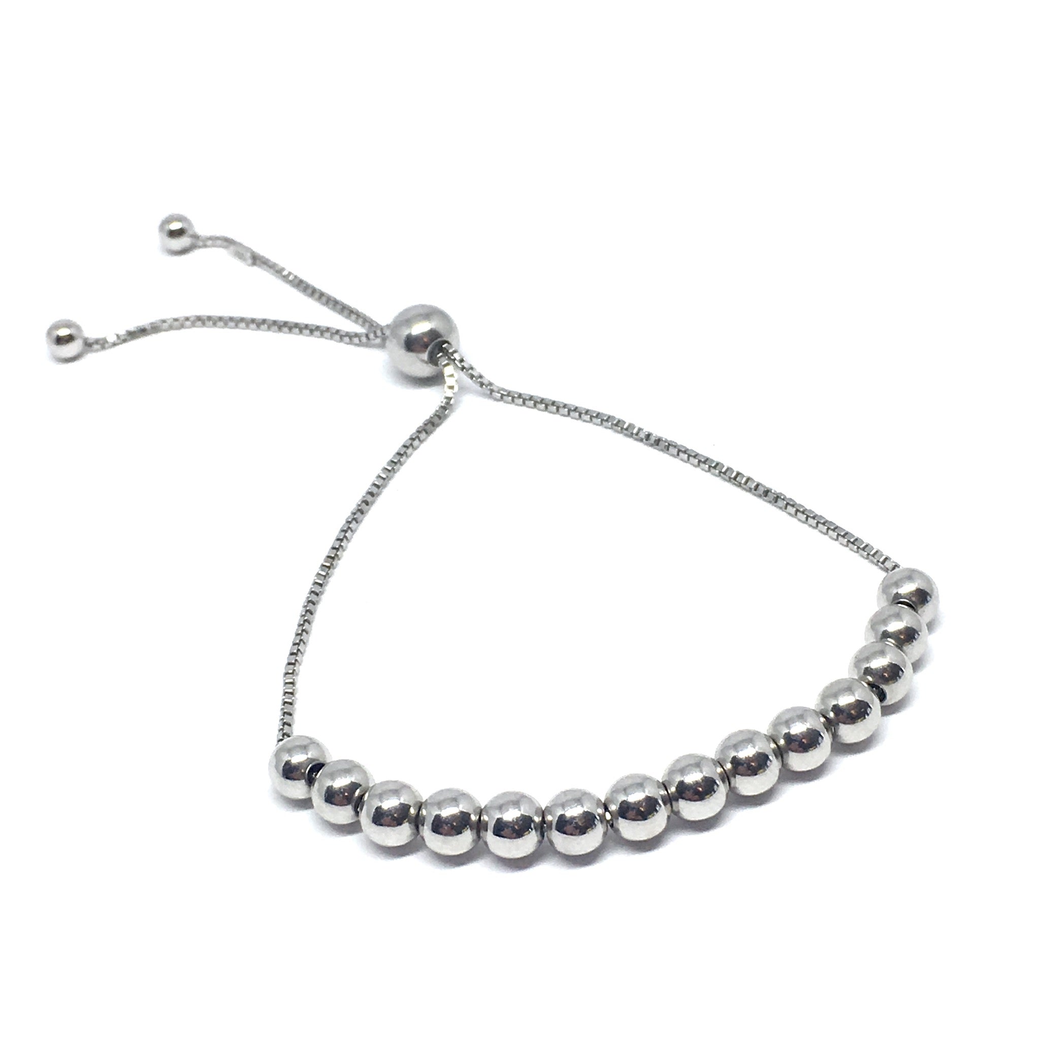 Adjustable 4mm Sterling Silver Ball Bracelet - Contagious Designs