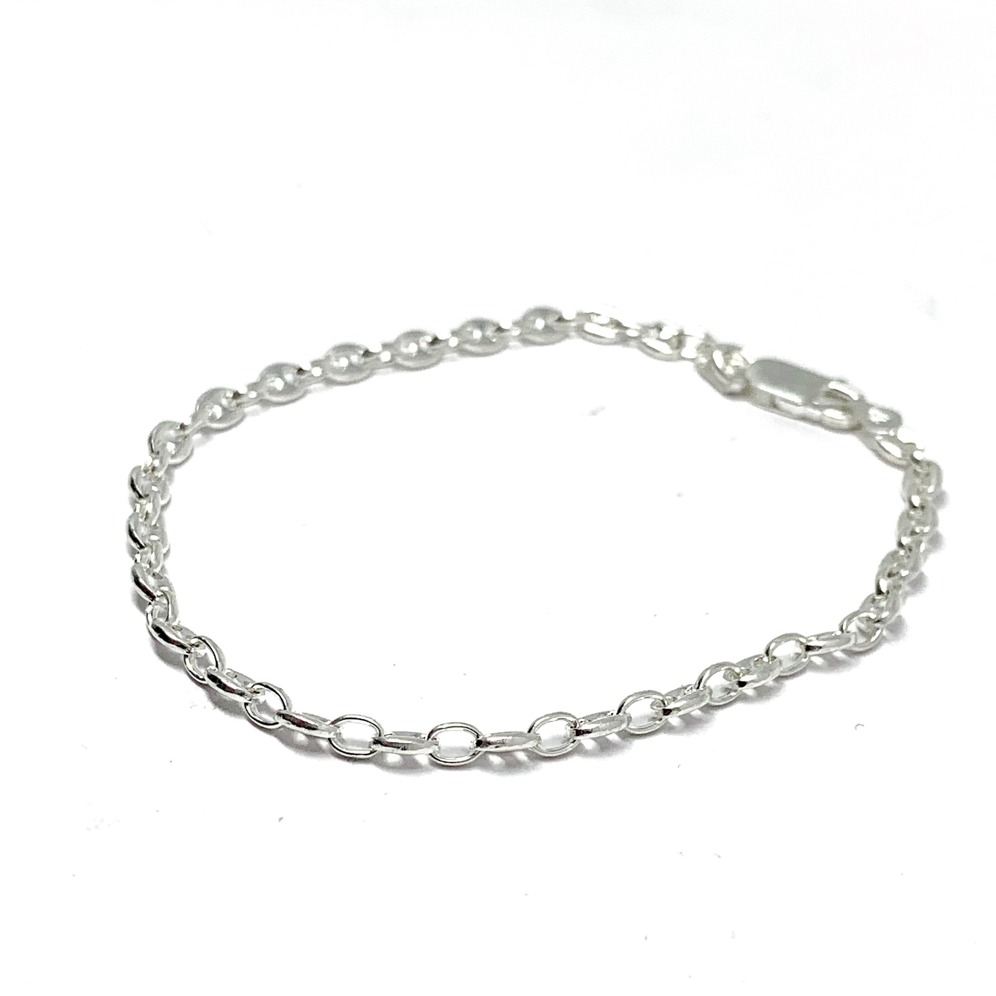 Sterling Silver Gucci Style/ Mariner Link Bracelet 3.2mm - Made in Ita