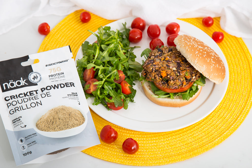 cricket protein burger - sustainable nutrition